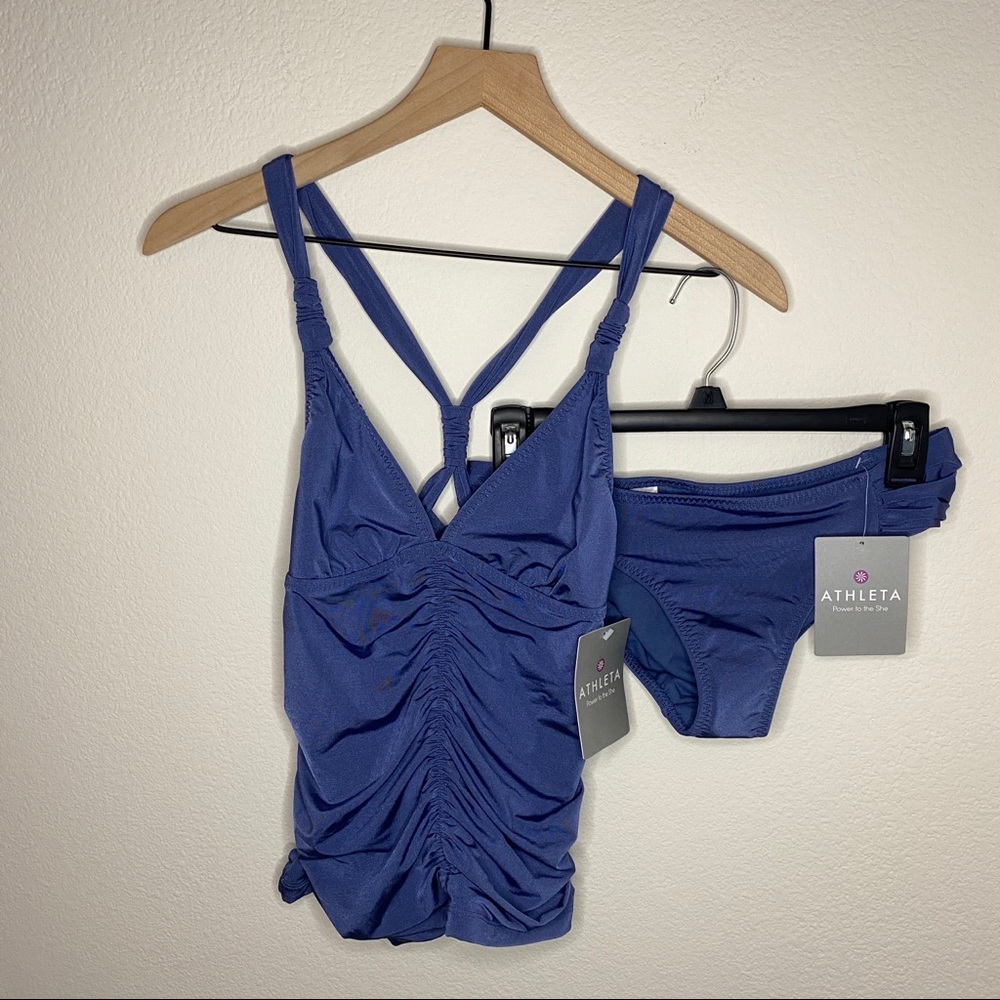 Athleta Aqualuxe tankini set - bikini - NWT - blue - size XS